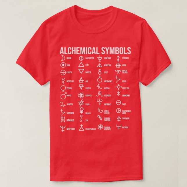 Camiseta Material de símbolos de alquimia prima (Diseño del anverso)