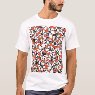 Camiseta Material del patrón sin soldadura de flor abstract