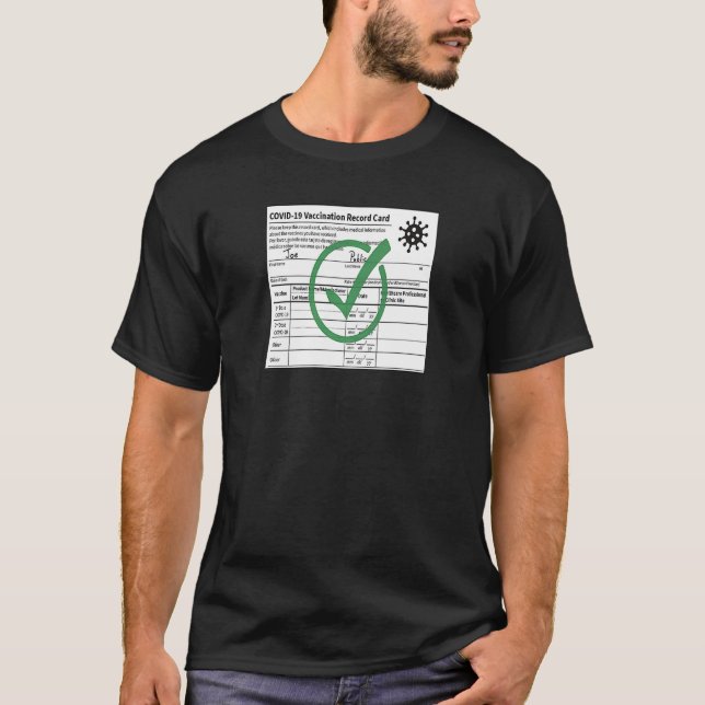 Camiseta Material gráfico de la tarjeta de registro de vacu (Anverso)