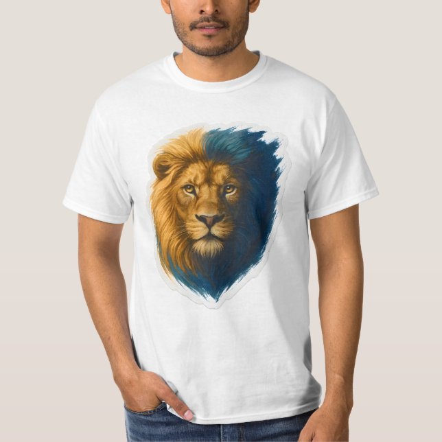 Camiseta Material gráfico de león - Bicolor (Anverso)