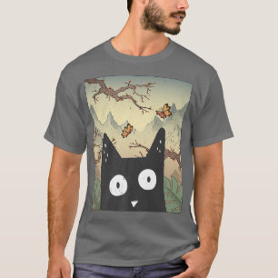 Camiseta Material gráfico Kawaii Cat Cherry Blossom Aesthet