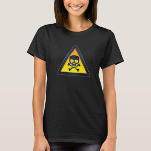 Camiseta Material Tóxico Rótulo Régimen de aviso de cráneo