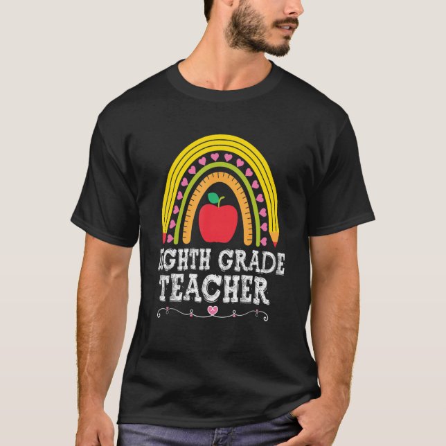 Camiseta Materiales escolares de octavo curso Arcoiris haci (Anverso)