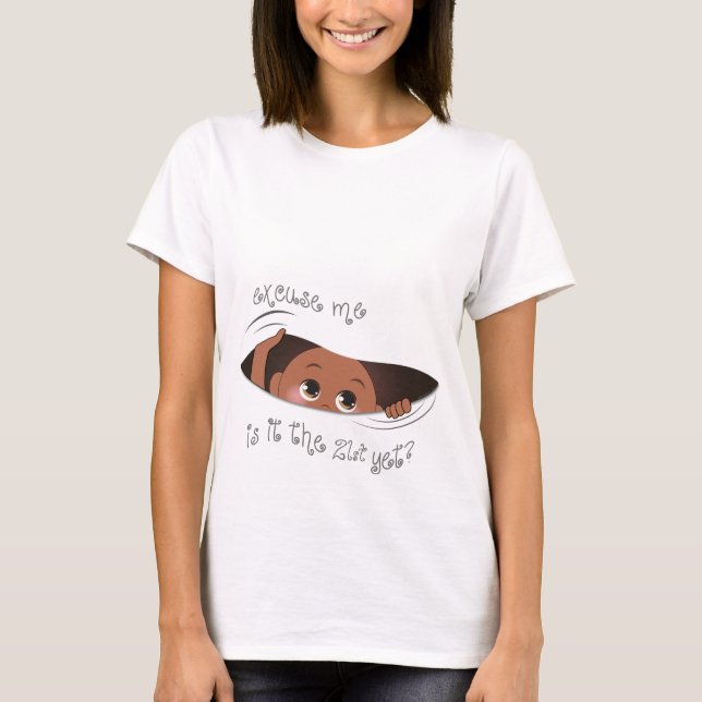 Camiseta Maternidad divertida - Es hora de que tu fecha lím (Anverso)