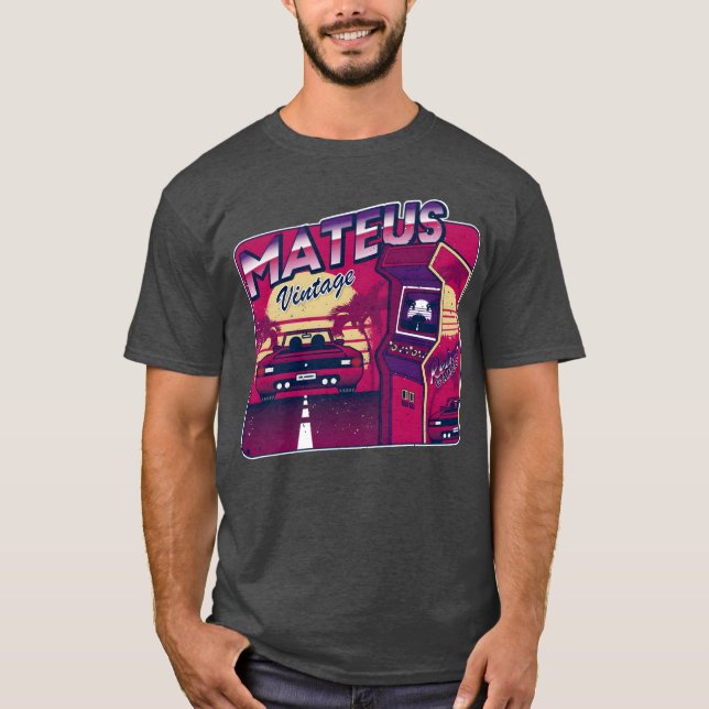 Camiseta Mateus Personalized Vintage Gamer 80s 90s (Anverso)
