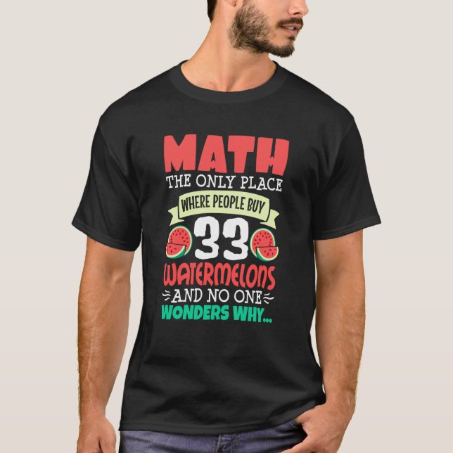 Camiseta Math And Sandía diciendo Números de Cálculo (Anverso)