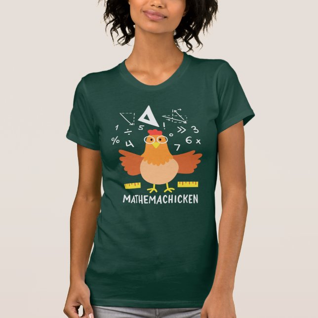 Camiseta Math Chicken Gag Gracioso Mathemachicken Teachacha (Anverso)