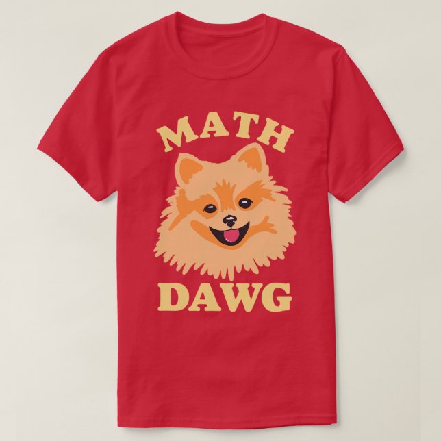 Camiseta Math Dawg Cute Math Perro Pomeraniano (Diseño del anverso)