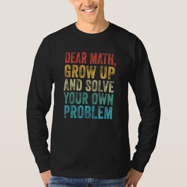 Camiseta Math Dear Math Teacher Student Meme Vintage (Anverso)