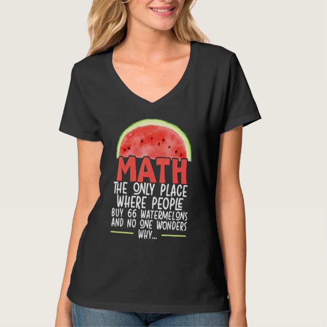 Camiseta Math El Único Lugar Donde La Gente Compra 66 sandí (Anverso)