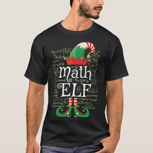 Camiseta Math Elf Gift Divertidos disfraces que coinciden c (Anverso)
