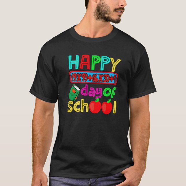 Camiseta Math Formula Happy 100 Days Of School 100th Day Te (Anverso)
