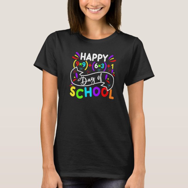 Camiseta Math Formula Happy 100 Days Of School Math Teacher (Anverso)