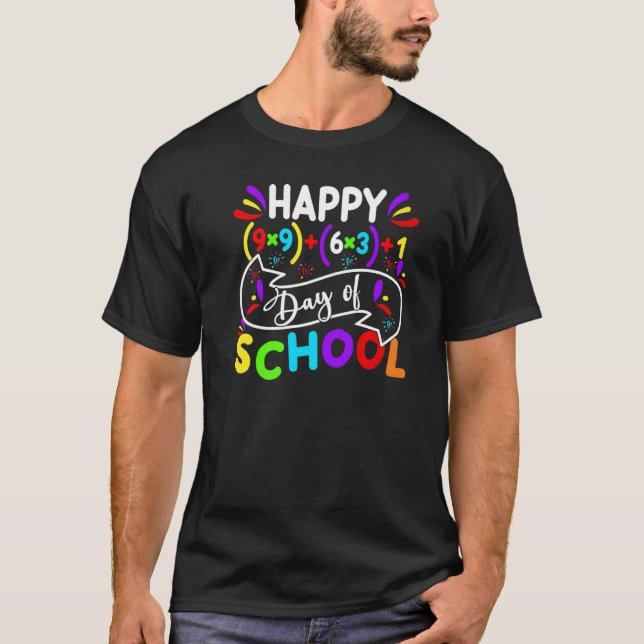 Camiseta Math Formula Happy 100 Days Of School Math Teacher (Anverso)
