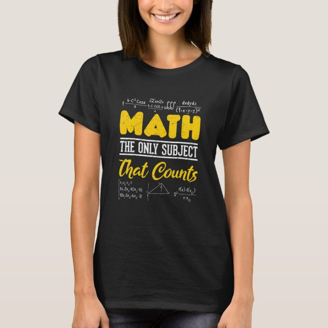 Camiseta Math Geek Math The Only Subject That Counts Nerd M (Anverso)