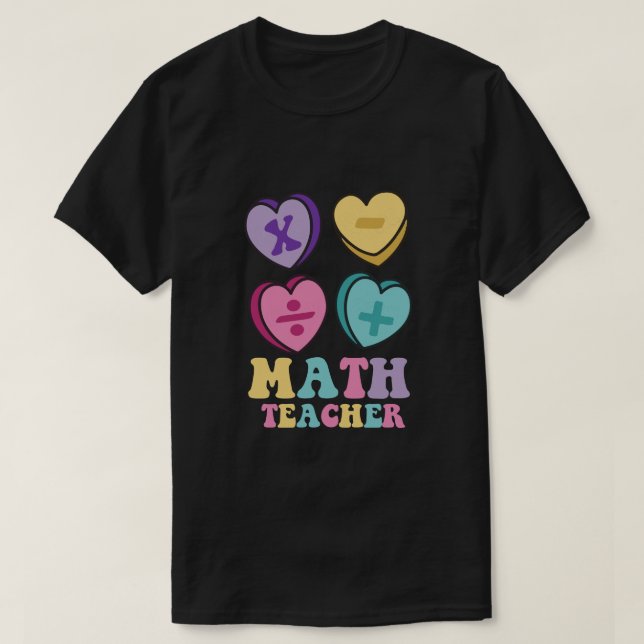 Camiseta Math Hearts Candy Feliz Día de San Valentín (Diseño del anverso)