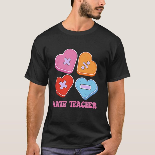 Camiseta Math Hearts Candy Happy Valentines Day Funny Math (Anverso)