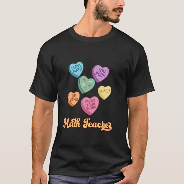 Camiseta Math Hearts Candy Happy Valentines Day Funny Math (Anverso)