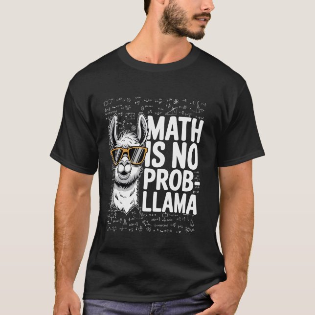 Camiseta Math Is No Prob-Llama, Funny Animal Lover, Math Gi (Anverso)