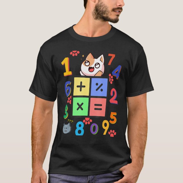 Camiseta Math Kitty Cat Me Encantan Las Matemáticas Y Los G (Anverso)
