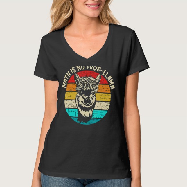 Camiseta Math Llama Teacher Math no es prob llama (Anverso)
