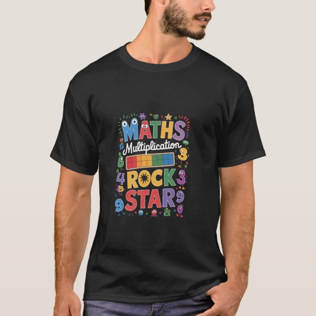 Camiseta Math Multiplication Rock Star - Aprendizaje Divert (Anverso)