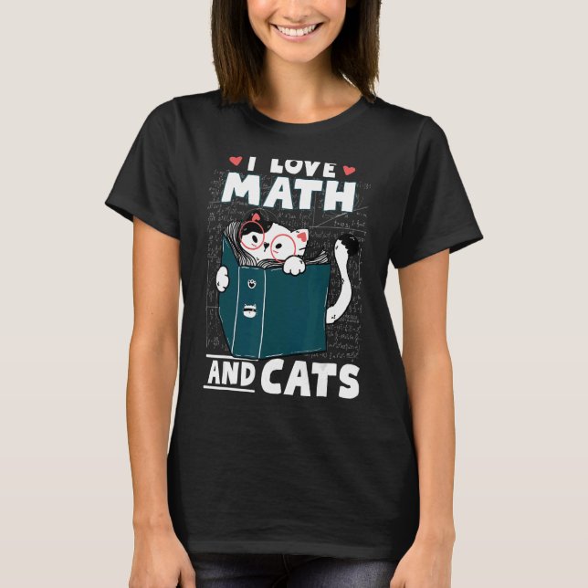 Camiseta Math Nerd Math Teacher Cat I Love Math Y Cats (Anverso)