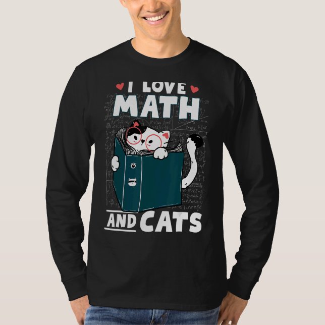 Camiseta Math Nerd Math Teacher Cat I Love Math Y Cats (Anverso)