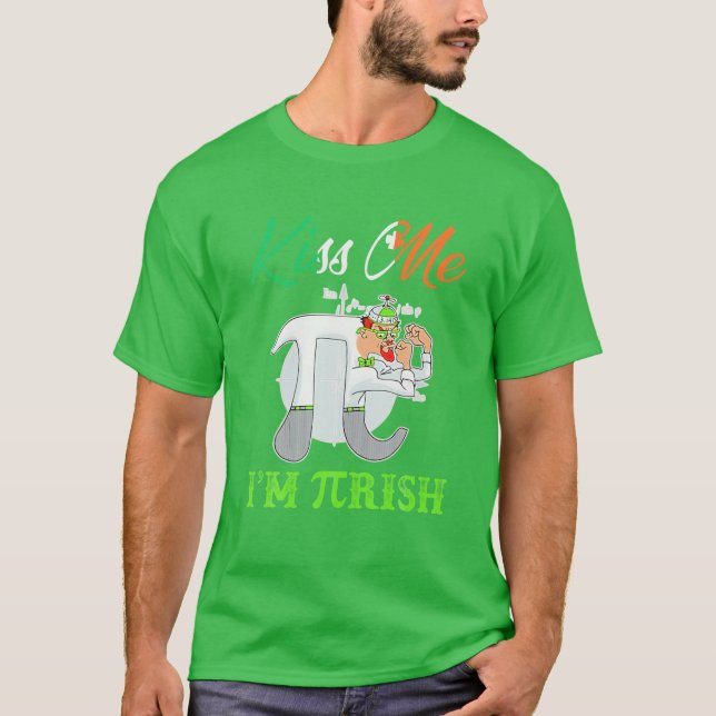 Camiseta Math Pi me besa soy irlandés St Patricks Day Pi Da (Anverso)