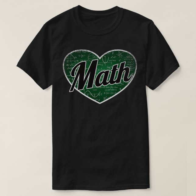 Camiseta Math Retro Heart Blackboard Love (Diseño del anverso)