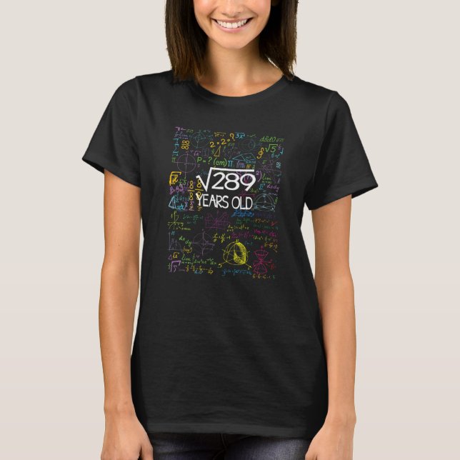 Camiseta Math Student 17th Birthday 17 Years Old Square Roo (Anverso)