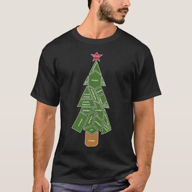 Camiseta Math Teacher Árbol de Navidad hecho de formas Clás (Anverso)