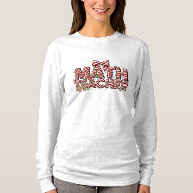 Camiseta Math Teacher Christmas Long Sleeve T-Shirt  (Anverso)