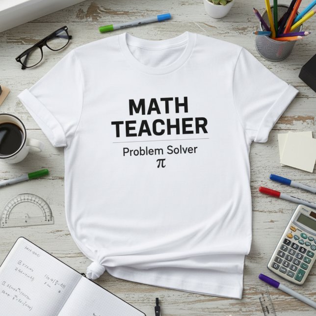 Camiseta Math Teacher Design — Problem Solver (Minimal) (Subido por el creador)