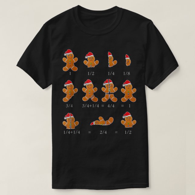 Camiseta Math Teacher Equation Gingerbread With Santa Hat C (Diseño del anverso)