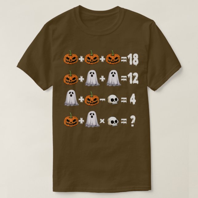 Camiseta Math Teacher Halloween Jack O Lantern Ghost Math L (Diseño del anverso)
