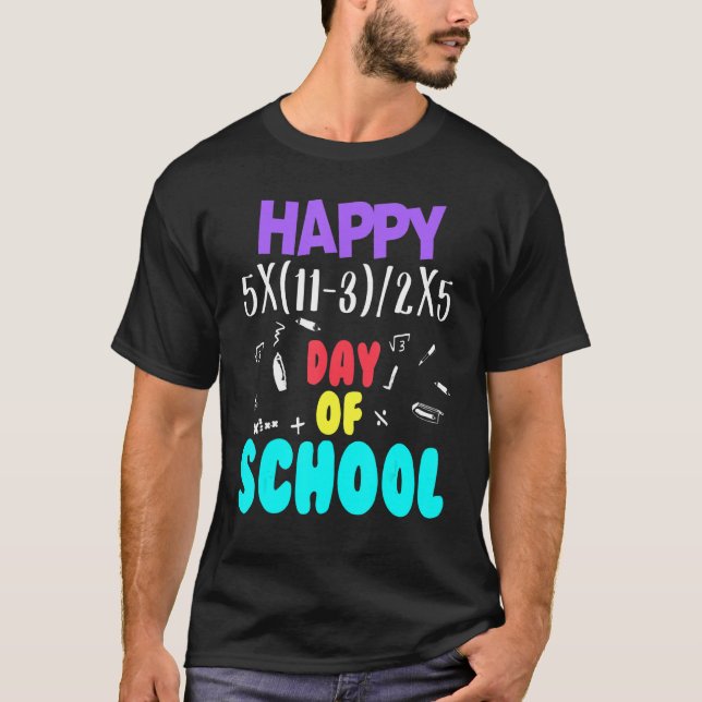 Camiseta Math Teacher Happy 100th Day of School Equations_1 (Anverso)