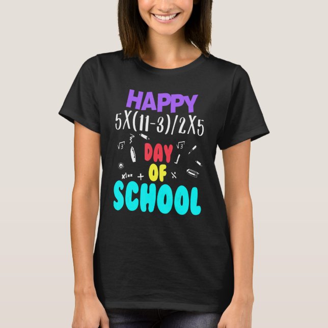 Camiseta Math Teacher Happy 100th Day of School Equations_1 (Anverso)