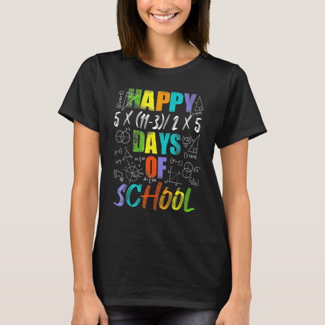 Camiseta Math Teacher Happy 100th Day Of School Equations_3 (Anverso)