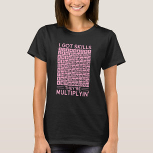 Camiseta Math Teacher I Got Skills Se multiplican 1