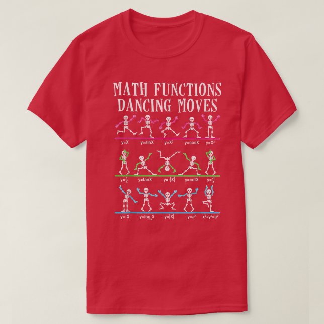 Camiseta Math Teacher Math Funciones de baile se mueven Fun (Diseño del anverso)