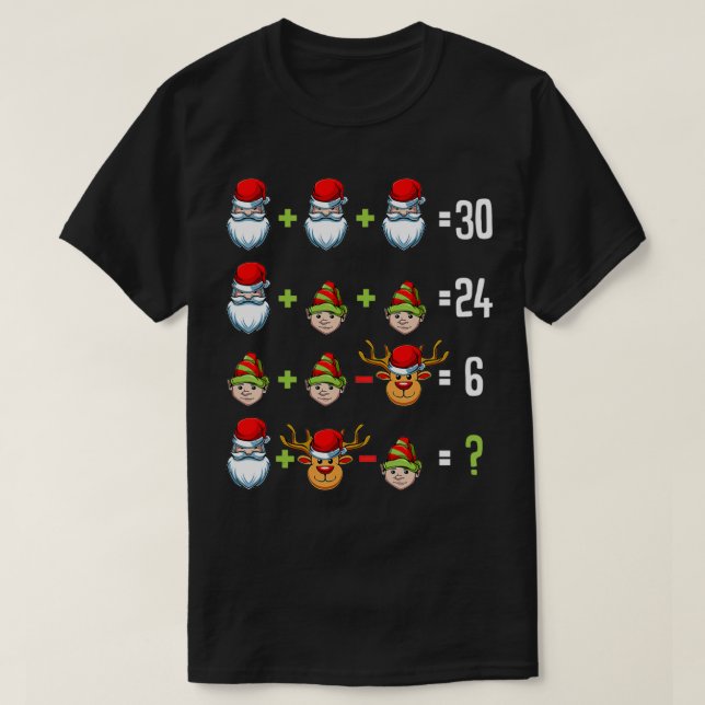 Camiseta Math Teacher Orden de operaciones Navidades de pru (Diseño del anverso)