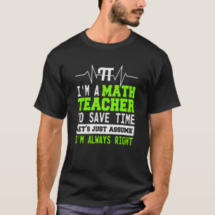 Camiseta Math Teacher Suministra Matemáticas Cita de álgebr