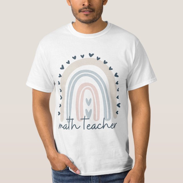 Camiseta Math Teacher with Rainbow  (Anverso)