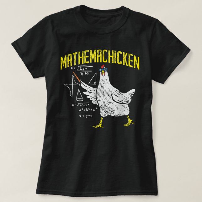 Camiseta Mathemachicken Math Nerd Algebra Teachen (Diseño del anverso)