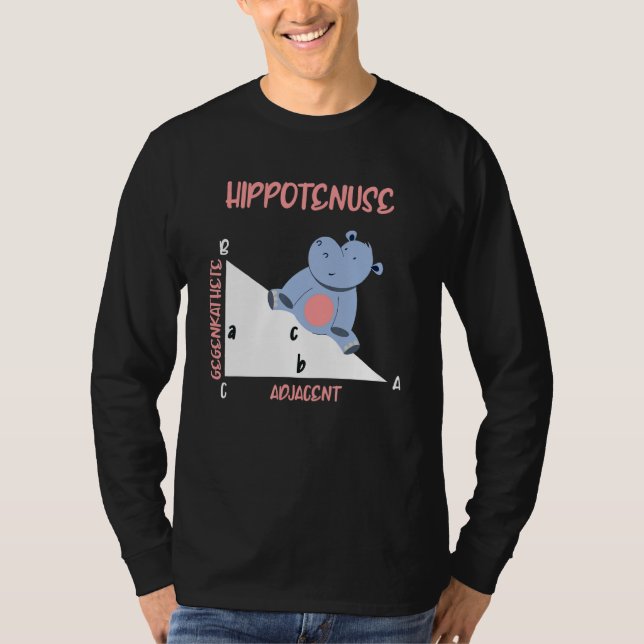 Camiseta Mathematician Hippotenuse Hippo Triangle (Anverso)
