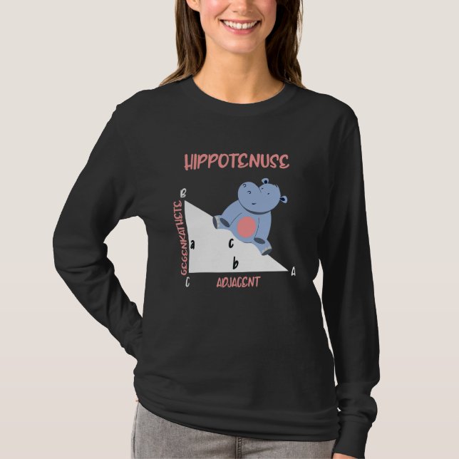 Camiseta Mathematician Hippotenuse Hippo Triangle (Anverso)