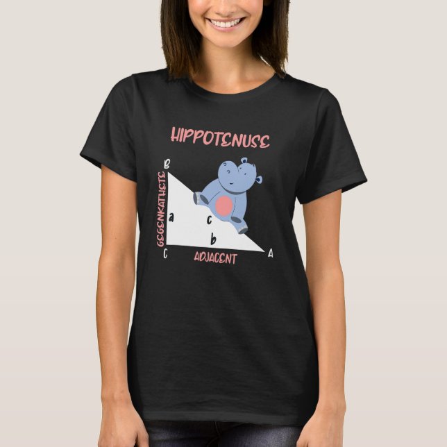 Camiseta Mathematician Hippotenuse Hippo Triangle (Anverso)