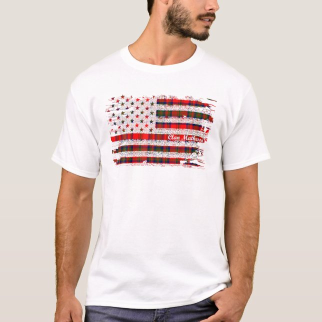 Camiseta Matheson Apellido Bandera Americana Clan Escocés T (Anverso)