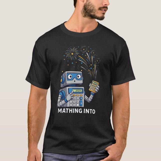 Camiseta Mathing Into 2025 Robot Math Teacher New Year T-Sh (Anverso)